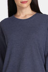 Rosaline Waffle Knit Cotton Sweatshirt - Medieval Blue — thumbnail 5